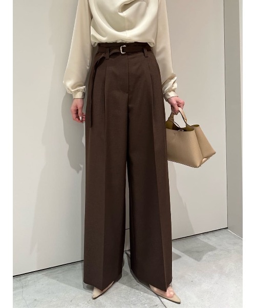 COLUMN(コラム)の「COLUMN / リネンライクパンツ(スラックス・レディース・サンドベージュ/ベージュ/ブラウン・38/36/34)」の9枚目の写真