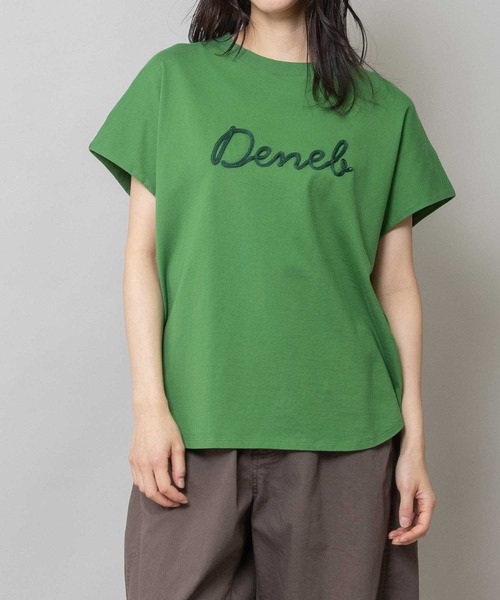 Munich(ミューニック)の「ロゴ刺繍Tシャツ(Tシャツ/カットソー・レディース・ダークベージュ/グリーン/ホワイト・FREE)」の4枚目の写真