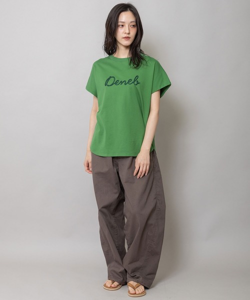 Munich(ミューニック)の「ロゴ刺繍Tシャツ(Tシャツ/カットソー・レディース・ダークベージュ/グリーン/ホワイト・FREE)」の9枚目の写真