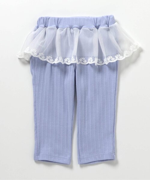 apres les cours（アプレレクール）の「ペプラムひんやりレギンス（レギンス/スパッツ・キッズ・アイボリー/サックスブルー/グレー・80/90/100/110/120/130）」の3枚目の写真