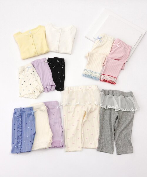 apres les cours(アプレレクール)の「【接触冷感】ペプラムひんやりレギンス(レギンス/スパッツ・キッズ・アイボリー/サックスブルー/グレー・80/90/100/110/120/130)」の10枚目の写真