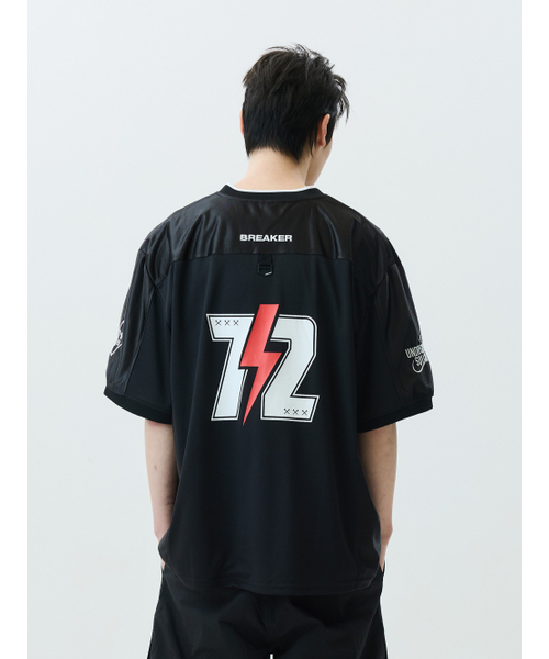 JAMIE WEST(ジェイミーウエスト)の「JW VネックメッシュバイカージャージTシャツ(ブラック)(Tシャツ/カットソー・レディース・その他・MEDIUM/LARGE/X-LARGE)」の2枚目の写真