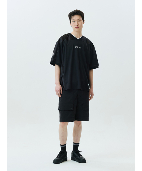 JAMIE WEST(ジェイミーウエスト)の「JW VネックメッシュバイカージャージTシャツ(ブラック)(Tシャツ/カットソー・レディース・その他・MEDIUM/LARGE/X-LARGE)」の3枚目の写真