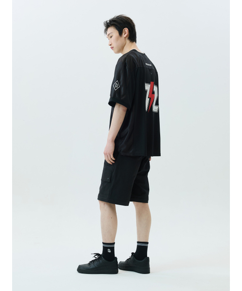JAMIE WEST(ジェイミーウエスト)の「JW VネックメッシュバイカージャージTシャツ(ブラック)(Tシャツ/カットソー・レディース・その他・MEDIUM/LARGE/X-LARGE)」の5枚目の写真