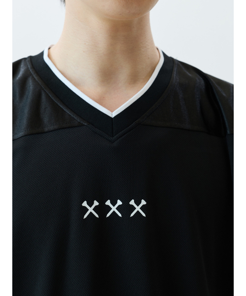 JAMIE WEST(ジェイミーウエスト)の「JW VネックメッシュバイカージャージTシャツ(ブラック)(Tシャツ/カットソー・レディース・その他・MEDIUM/LARGE/X-LARGE)」の6枚目の写真