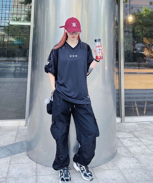 JAMIE WEST(ジェイミーウエスト)の「JW VネックメッシュバイカージャージTシャツ(ブラック)(Tシャツ/カットソー・レディース・その他・MEDIUM/LARGE/X-LARGE)」の13枚目の写真
