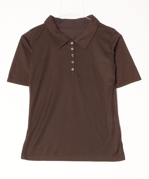 THE YOn(ザヨン)の「タンクレイヤードポロトップス(Tシャツ/カットソー・レディース・ダークブラウン/セージグリーン/アイボリー・FREE)」の8枚目の写真