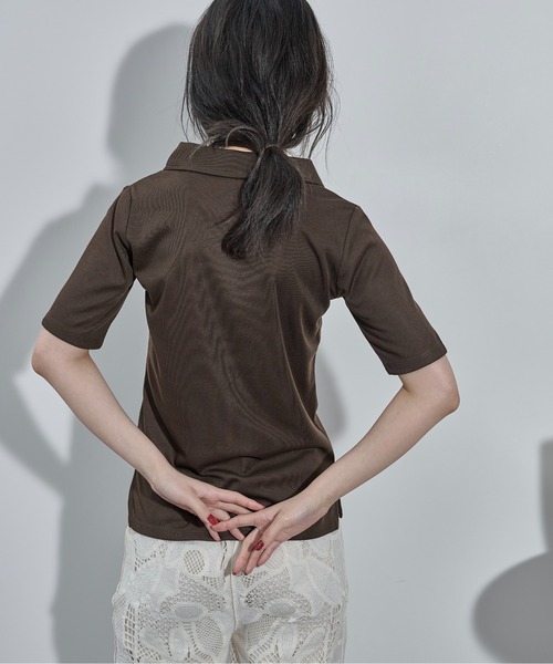 THE YOn(ザヨン)の「タンクレイヤードポロトップス(Tシャツ/カットソー・レディース・ダークブラウン/セージグリーン/アイボリー・FREE)」の18枚目の写真