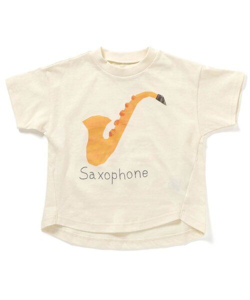 BIT'Z(ビッツ)の「楽器切り絵プリント半袖Tシャツ(Tシャツ/カットソー・キッズ・レッド/レインボー/イエロー/オレンジ・100/95/90/80/120/110)」の1枚目の写真