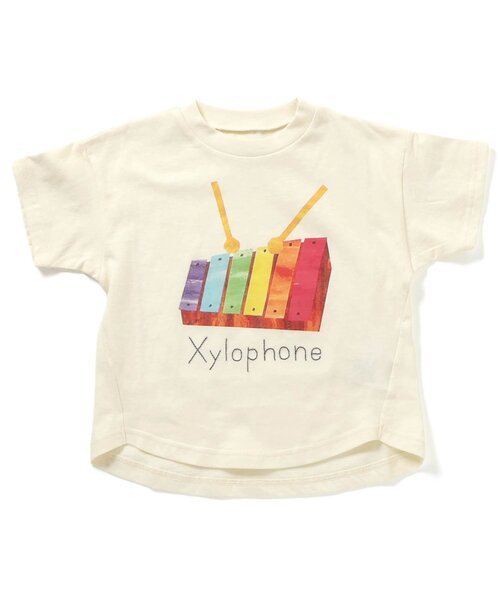 BIT'Z(ビッツ)の「楽器切り絵プリント半袖Tシャツ(Tシャツ/カットソー・キッズ・レッド/レインボー/イエロー/オレンジ・100/95/90/80/120/110)」の4枚目の写真