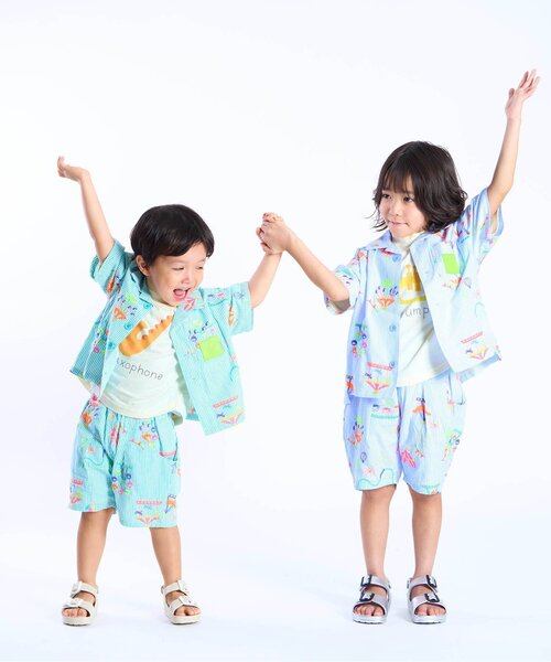 BIT'Z(ビッツ)の「楽器切り絵プリント半袖Tシャツ(Tシャツ/カットソー・キッズ・レッド/レインボー/イエロー/オレンジ・100/95/90/80/120/110)」の7枚目の写真