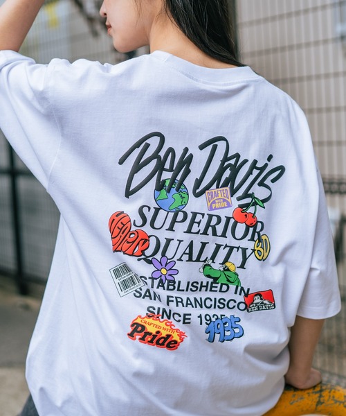 BEN DAVIS(ベンデイビス)の「【BEN DAVIS/ベンデイビス】【背中で魅せる発泡プリント】GRATEFUL バックプリントTシャツ 立体ロゴ カラフルモチーフ(Tシャツ/カットソー・メンズ・ホワイト/スモークピンク/ブラック・SMALL/LARGE/MEDIUM/X-LARGE)」の6枚目の写真