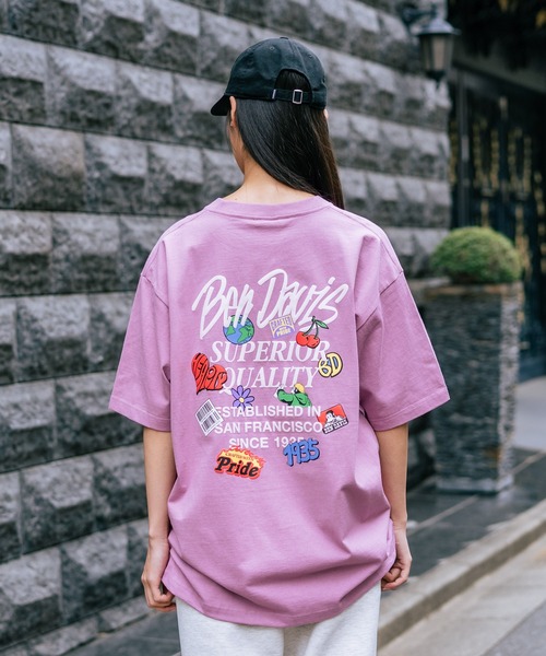 BEN DAVIS(ベンデイビス)の「【BEN DAVIS/ベンデイビス】【背中で魅せる発泡プリント】GRATEFUL バックプリントTシャツ 立体ロゴ カラフルモチーフ(Tシャツ/カットソー・メンズ・ホワイト/スモークピンク/ブラック・SMALL/LARGE/MEDIUM/X-LARGE)」の18枚目の写真