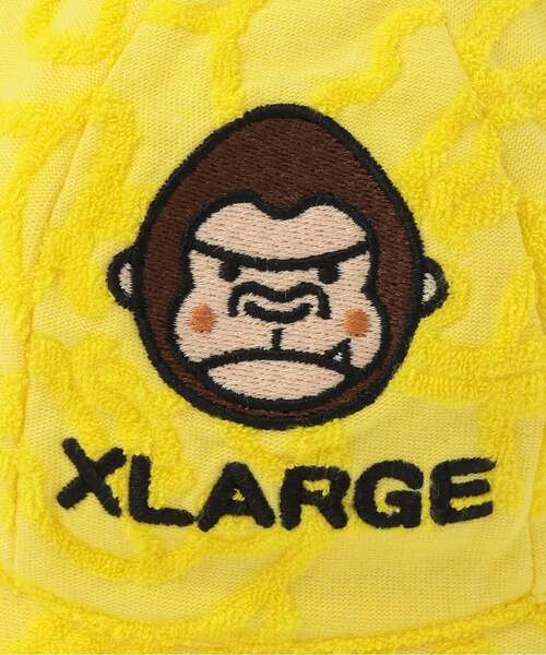 XLARGE KIDS（エクストララージキッズ）の「ファニーゴリラ パイルジャカードベビーハット（ハット・キッズ・レモンイエロー/ライトグリーン・46-48cm）」の8枚目の写真