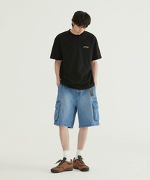 [SOOBIN着用] RING-SPUN WIDE CARGO DENIM SHORTS