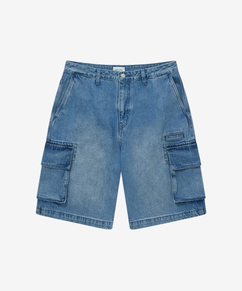 COVERNAT（カバーナット）の「[SOOBIN着用] RING-SPUN WIDE CARGO DENIM SHORTS（デニムパンツ・メンズ・ダークブルー/ブラック・X-LARGE/LARGE/MEDIUM/SMALL/X-SMALL）」の4枚目の写真