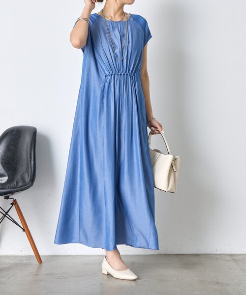 Jena espace merveilleux(ジェナ エスパスメルヴェイユ)の「フレンチスリーブギャザーワンピ(ワンピース・レディース・ブラック/ブルー・FREE)」の19枚目の写真