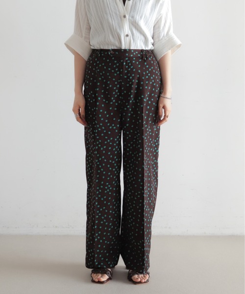 NOMBRE IMPAIR（ノンブルアンペール）の「ラフペイントドットPT　タックパンツ（その他パンツ・レディース・ブラウン・FREE）」の15枚目の写真