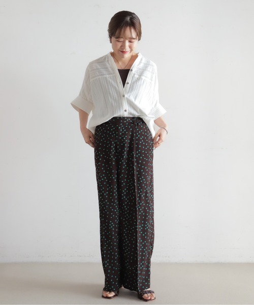 NOMBRE IMPAIR（ノンブルアンペール）の「ラフペイントドットPT　タックパンツ（その他パンツ・レディース・ブラウン・FREE）」の7枚目の写真