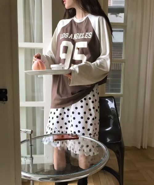 LAC-VERT(ラック・ヴェール)の「ドット柄フリルミディスカート(スカート・レディース・ブラック/ホワイト・FREE)」の13枚目の写真