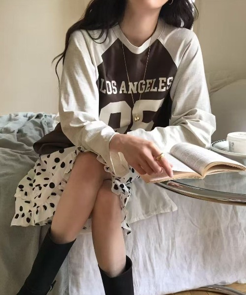 LAC-VERT(ラック・ヴェール)の「ドット柄フリルミディスカート(スカート・レディース・ブラック/ホワイト・FREE)」の18枚目の写真