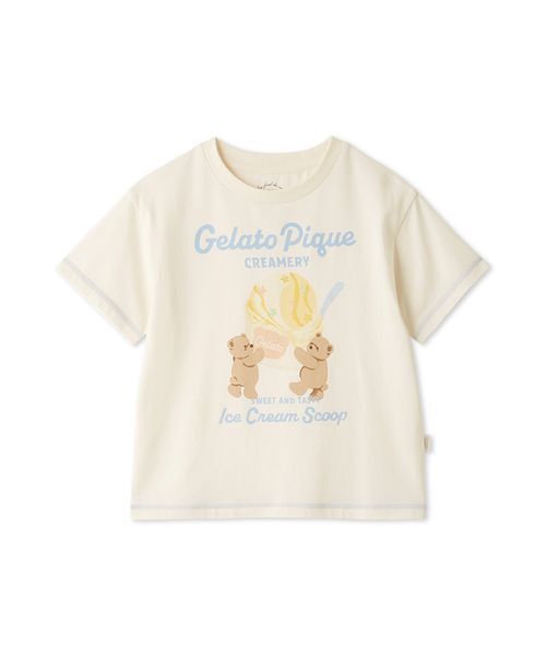 セール】【KIDS】【接触冷感】アイスクリームベアワンポイントTシャツ