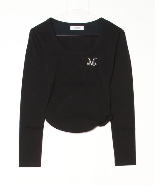 SALTMINT(ソルトミント)の「【MUCENT】ブランド直輸入正規品/MARIEL SQUARE NECK CROP T(Tシャツ/カットソー・レディース・グレー/アイボリー/ブラック・FREE)」の2枚目の写真