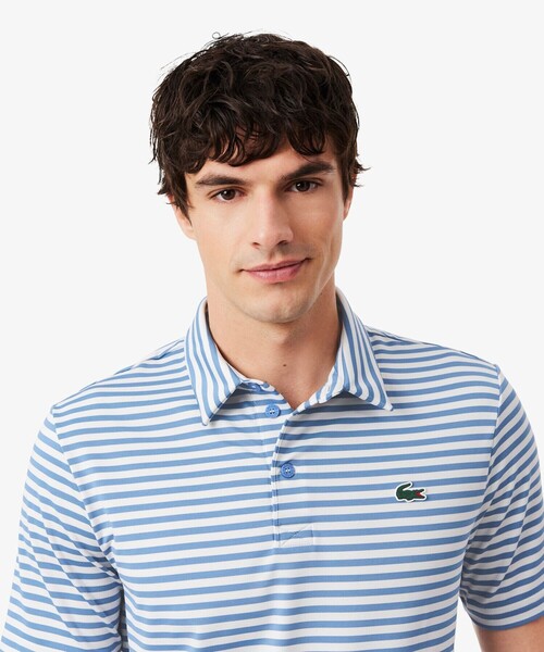 LACOSTE(ラコステ)の「ウルトラドライ ボーダーゴルフポロシャツ(ポロシャツ・メンズ・ブルー系その他/ライトブルー・5/4/3)」の3枚目の写真