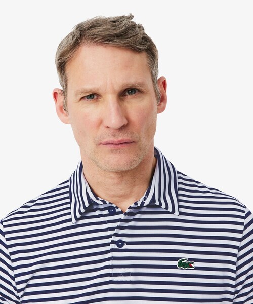 LACOSTE(ラコステ)の「ウルトラドライ ボーダーゴルフポロシャツ(ポロシャツ・メンズ・ブルー系その他/ライトブルー・5/4/3)」の9枚目の写真