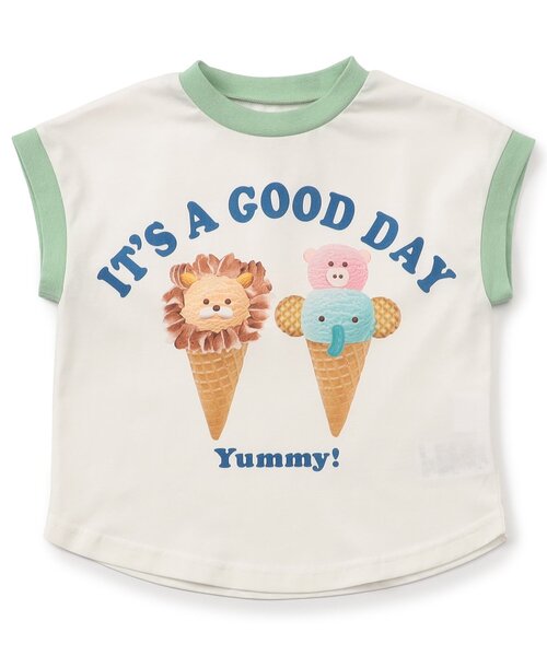 BIT'Z(ビッツ)の「【接触冷感】美味しいスウィーツプリント半袖Tシャツ(Tシャツ/カットソー・キッズ・ミント/イエロー/ブラウン・80/90/95/100/110/120)」の2枚目の写真