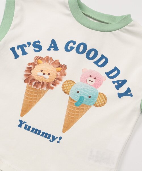 BIT'Z(ビッツ)の「【接触冷感】美味しいスウィーツプリント半袖Tシャツ(Tシャツ/カットソー・キッズ・ミント/イエロー/ブラウン・80/90/95/100/110/120)」の12枚目の写真