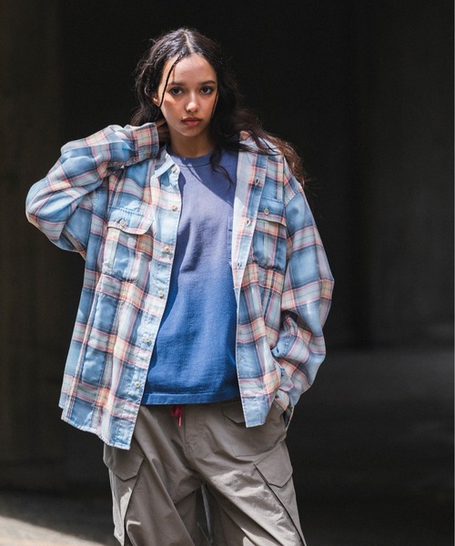 UNION(UNION TOKYO)(ユニオン)の「UNION TOKYO EXPO LS SHIRT ユニオントーキョー チェックシャツ(シャツ/ブラウス・メンズ・ライトブルー/ピンク・MEDIUM/SMALL/LARGE/X-LARGE)」の2枚目の写真