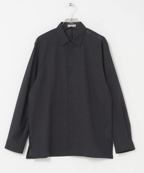 ATON（エイトン）の「ATON　WOOL GAUZE LOOSE FIT SHIRTS（シャツ/ブラウス・メンズ・ネイビー/グレー・4）」の13枚目の写真
