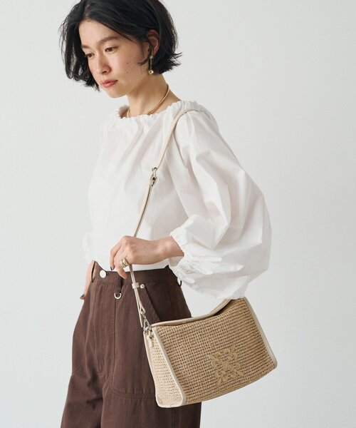 russet（ラシット）の「ナイロンラフィアショルダーバッグ（ショルダーバッグ・レディース・ブラック/ダークブラウン/アイボリー・FREE）」の14枚目の写真