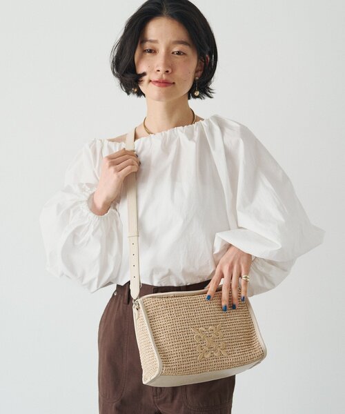 russet（ラシット）の「ナイロンラフィアショルダーバッグ（ショルダーバッグ・レディース・ブラック/ダークブラウン/アイボリー・FREE）」の15枚目の写真