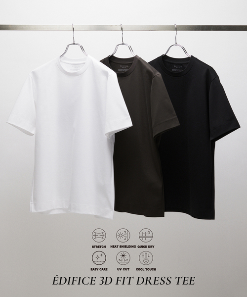 EDIFICE(エディフィス)の「3D FIT ドレスTシャツ(Tシャツ/カットソー・メンズ・ホワイト/チャコールグレー/ブラック・LARGE/MEDIUM/SMALL)」の4枚目の写真