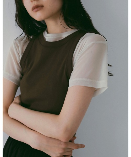 anuke(アンヌーク)の「Sheer Tulle T-Shirts(Tシャツ/カットソー・レディース・アイボリー/ブラウン/ブルー系その他・FREE)」の11枚目の写真