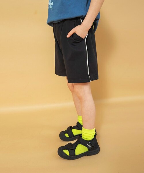 BRANSHES（ブランシェス）の「【WEB限定】吸水速乾／サイドラインハーフパンツ（その他パンツ・キッズ・ブラック/カーキオリーブ/キャメル/ネイビー・130/140/110/100/90/150/120）」の2枚目の写真