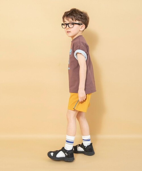 BRANSHES（ブランシェス）の「【WEB限定】吸水速乾／サイドラインハーフパンツ（その他パンツ・キッズ・ブラック/カーキオリーブ/キャメル/ネイビー・130/140/110/100/90/150/120）」の18枚目の写真