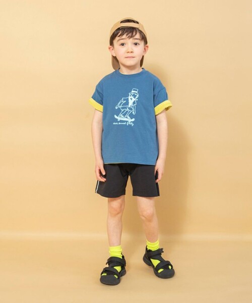 BRANSHES（ブランシェス）の「【WEB限定】吸水速乾／サイドラインハーフパンツ（その他パンツ・キッズ・ブラック/カーキオリーブ/キャメル/ネイビー・130/140/110/100/90/150/120）」の14枚目の写真