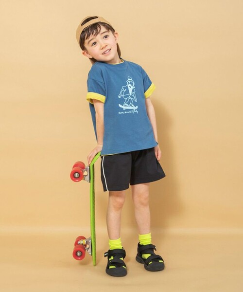 BRANSHES（ブランシェス）の「【WEB限定】吸水速乾／サイドラインハーフパンツ（その他パンツ・キッズ・ブラック/カーキオリーブ/キャメル/ネイビー・130/140/110/100/90/150/120）」の6枚目の写真