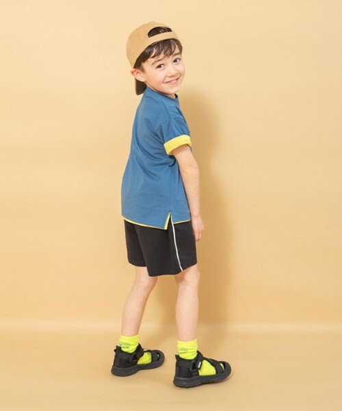 BRANSHES（ブランシェス）の「【WEB限定】吸水速乾／サイドラインハーフパンツ（その他パンツ・キッズ・ブラック/カーキオリーブ/キャメル/ネイビー・130/140/110/100/90/150/120）」の7枚目の写真