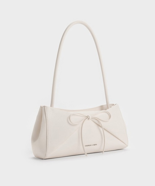 CHARLES & KEITH（チャールズ & キース）の「Hazel ヘーゼル ボウパネル ショルダーバッグ（ショルダーバッグ・レディース・クリーム/ピンク系その他3・M）」の7枚目の写真