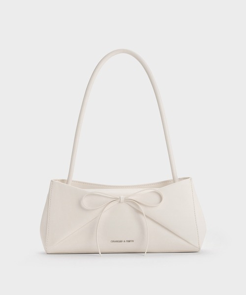 CHARLES & KEITH（チャールズ & キース）の「Hazel ヘーゼル ボウパネル ショルダーバッグ（ショルダーバッグ・レディース・クリーム/ピンク系その他3・M）」の15枚目の写真
