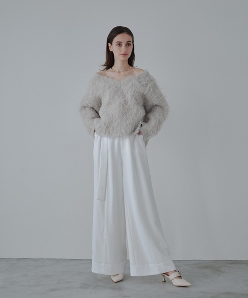 ORGUE(オルグ)の「Belted wide pants/ベルテッドワイドパンツ(スラックス・レディース・ホワイト系その他・SMALL/MEDIUM)」の8枚目の写真