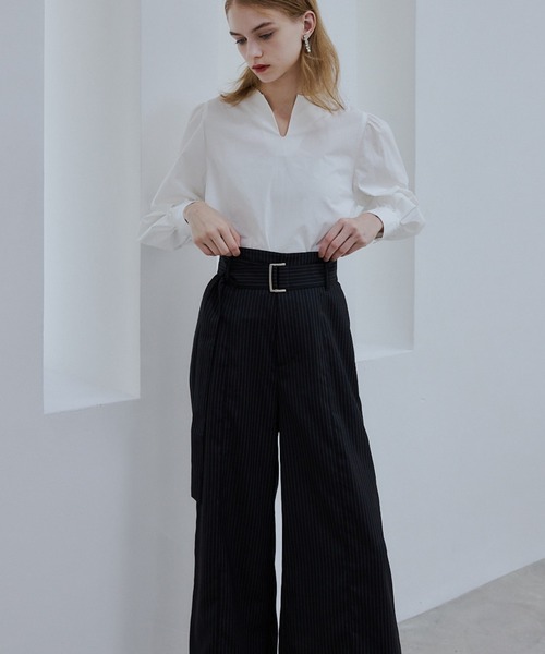 ORGUE(オルグ)の「Belted wide pants/ベルテッドワイドパンツ(スラックス・レディース・ホワイト系その他・SMALL/MEDIUM)」の10枚目の写真