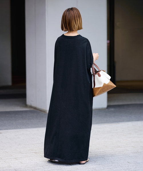 FRAMeWORK（フレームワーク）の「≪WEB限定 / 追加≫ポケットツキジャージドレス 2（ワンピース・レディース・ブラック/チャコールグレー・38/36）」の5枚目の写真