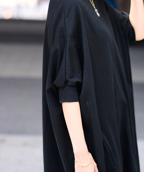 FRAMeWORK（フレームワーク）の「≪WEB限定 / 追加≫ポケットツキジャージドレス 2（ワンピース・レディース・ブラック/チャコールグレー・38/36）」の7枚目の写真