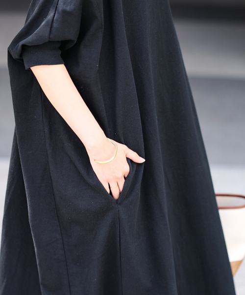 FRAMeWORK（フレームワーク）の「≪WEB限定 / 追加≫ポケットツキジャージドレス 2（ワンピース・レディース・ブラック/チャコールグレー・38/36）」の8枚目の写真