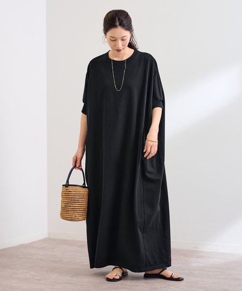 FRAMeWORK（フレームワーク）の「≪WEB限定 / 追加≫ポケットツキジャージドレス 2（ワンピース・レディース・ブラック/チャコールグレー・38/36）」の10枚目の写真